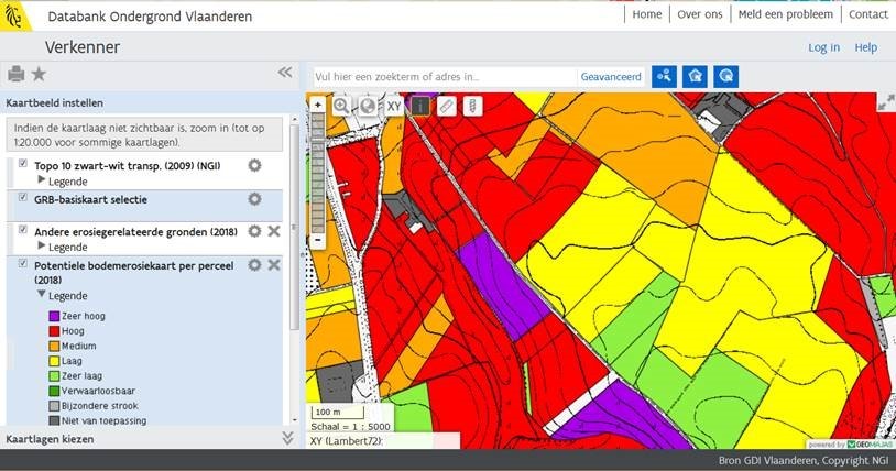 Potentiële bodemerosiekaart 2018