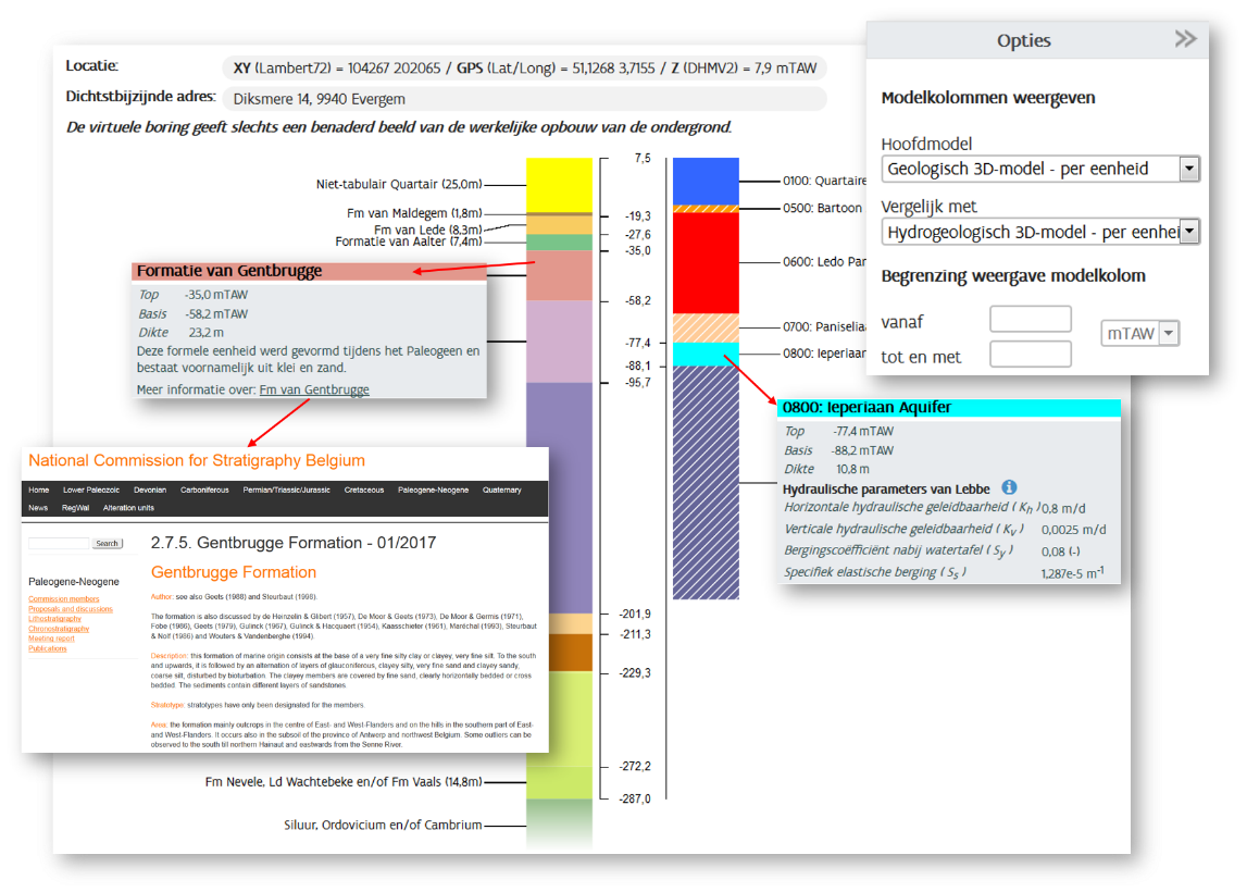 Virtuele boring in DOV-verkenner